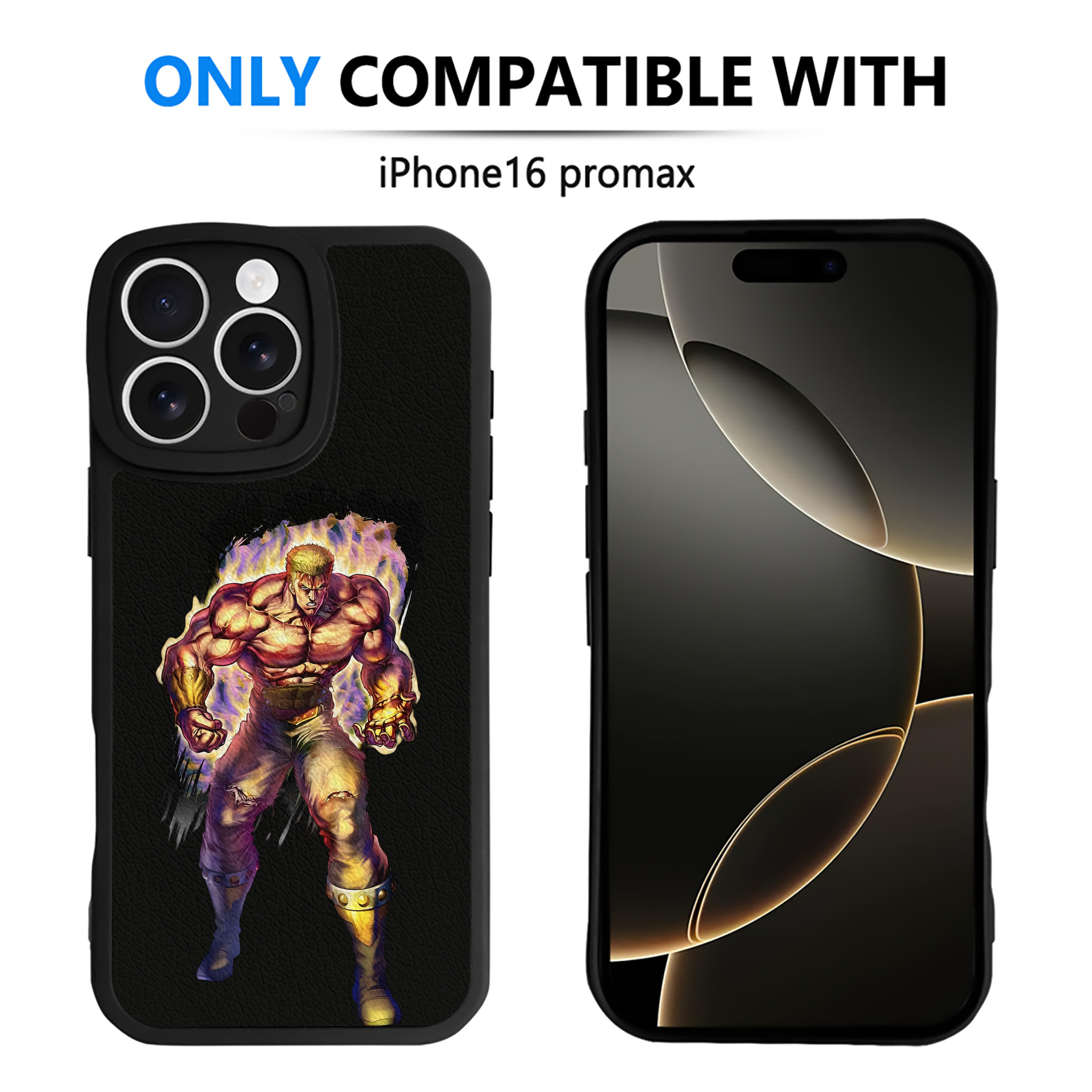 （画像用） 北斗の拳 Fist of the North Star 【iPhone 16シリーズ対応】シリコンスマホケース（レザー調） 材質：シリコン